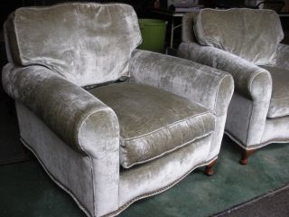 Silver Hollywood Regency Club Chairs Lounge Drexel Heritage photo