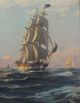 Vintage Charles Robert Patterson Clipper Ship Marine Seascape Oil Painting Other Maritime Antiques photo 2