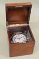Antique Ship Captain ' S Waltham 8 Day Chronometer Clock & Mahogany Case Clocks photo 6