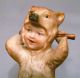 Antique Rare Heubach Bisque Boy In Brown Bear Suit Matchstick Toothpick Holder Figurines photo 11