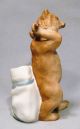 Antique Rare Heubach Bisque Boy In Brown Bear Suit Matchstick Toothpick Holder Figurines photo 2