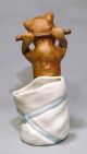 Antique Rare Heubach Bisque Boy In Brown Bear Suit Matchstick Toothpick Holder Figurines photo 3