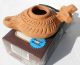 Oil Lamp Holy Land Ancient Antique Roman Herodian Clay Pottery Terracota W Cross Holy Land photo 1