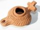 Oil Lamp Holy Land Ancient Antique Roman Herodian Clay Pottery Terracota W Cross Holy Land photo 4