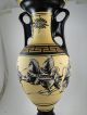 Antique Clay Art Pottery Large Urn Vase Greek Key Chariot 20 