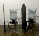 Antique Pair Cast Metal Gothic Candle Light Fixture Wall Mounts Sconces Lamps Chandeliers, Fixtures, Sconces photo 5