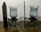 Antique Pair Cast Metal Gothic Candle Light Fixture Wall Mounts Sconces Lamps Chandeliers, Fixtures, Sconces photo 6