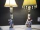 Occupied Japan Porcelain Colonial Man And Woman W/ Flute & Guitar Lamps Lamps photo 10
