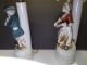 Occupied Japan Porcelain Colonial Man And Woman W/ Flute & Guitar Lamps Lamps photo 4