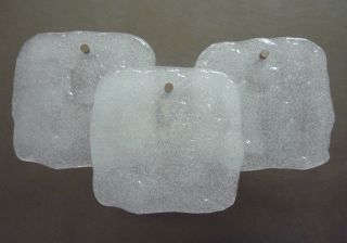 1 Of 3 Kalmar Austria Wall Light Sconce Ice Glass 60s 70s photo