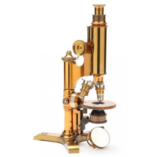 Antique Bausch & Lomb Brass Microscope Pat.  Feb 16,  1897 photo