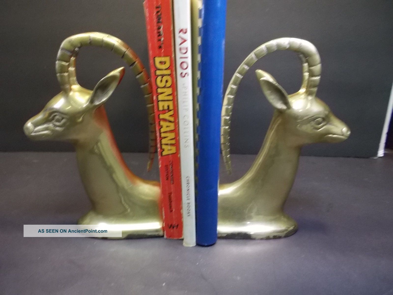 Vintage Mid Century Brass Antelope / Gazelle Bookends Mid-Century Modernism photo