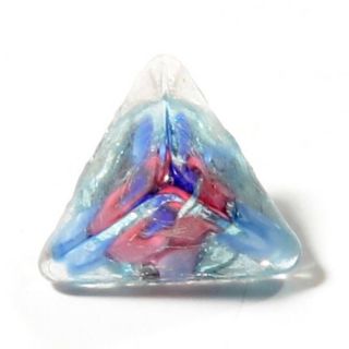 (1) 10mm Antique Micro Lampwork Paperweight Pyramid Glass Button photo