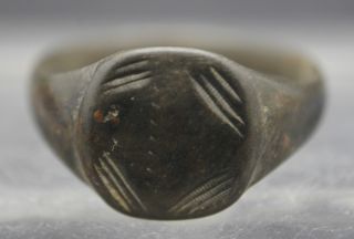 Ancient Roman Decorated Finger Ring 1st - 3rd Century Ad photo