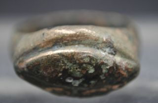 Thick Heavy Roman Bronze Finger Ring 1st - 3rd Century Ad photo