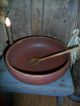 Primitive Large Wooden Bowl,  Dried Corn,  Old Wood Spoon,  Early Farmhouse Look Primitives photo 2