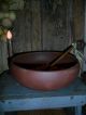 Primitive Large Wooden Bowl,  Dried Corn,  Old Wood Spoon,  Early Farmhouse Look Primitives photo 7