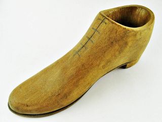 Vintage Hand Carved Wood Wooden Boot Shoe 4 & 1/2 