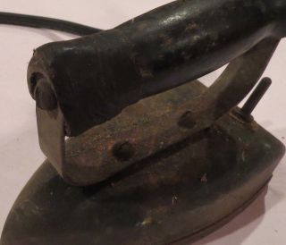 Antique Cast Iron Primitive Iron W/extra Electrical Plug Repurpose? Nr photo