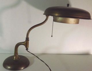 Faries Era Brass Swing Arm Saucer Desk Lamp photo