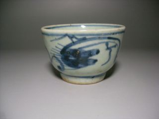 Chinese Antique Dragon Pattern Blue & White Porcelain Cup photo