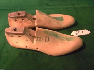 Vintage Pair 1940s Navy Shoe Lasts Size 11 - 1/2 Jv Factory Industrial Molds 657 photo