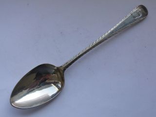 Sterling Silver Dessert Spoon,  Antique,  Feather Edge,  London Circa 1700,  Marked photo