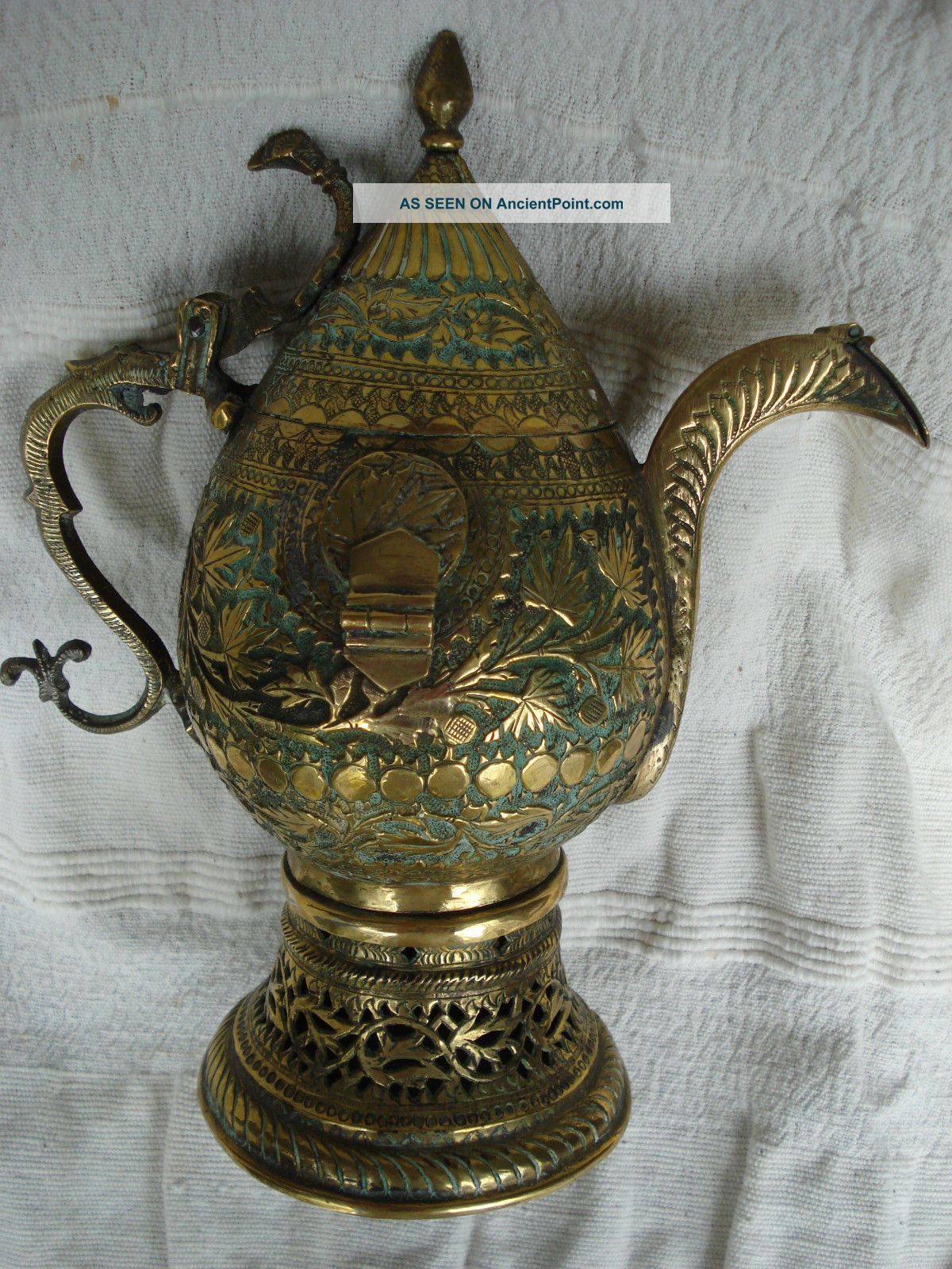 Islamic Uzbek Brass Ewer/coffee Pot Middle East photo