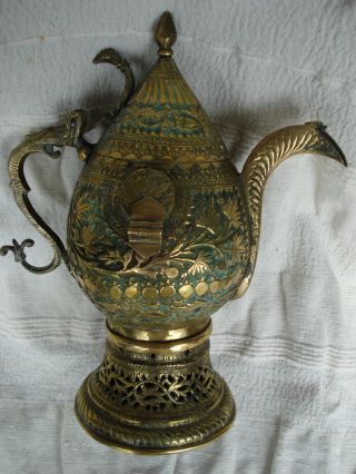 Islamic Uzbek Brass Ewer/coffee Pot photo
