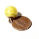13mm Czech Antique Lampworked Yellow Spiral Swirl Satin Art Glass Ball Button Buttons photo 2