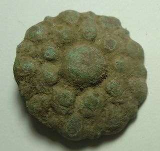 Rare Ancient Roman Shield Applique Artifact Intact Patina 4th Century photo