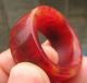 Vintage Antique Chinese Old Red Blood Onyx Jade Hand Carved Ring Size14.  5 Rings photo 1