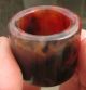 Old Antique Chinese Red Jade Hand Carved Thumb Ring Size13.  5 Rings photo 1