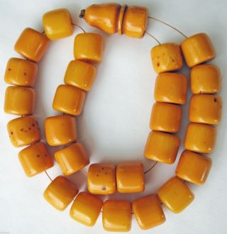 Antique Egg Yolk/butterscotch Amber Color Bakelite Prayer/worry Faturan Beads photo
