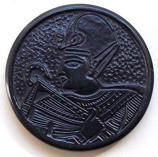 Vintage Egyptian Revival Pharaoh Celluloid Button / Extra Large Size photo