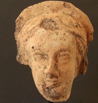 Latium Etruscan Women Head In Terracotta - 4th - 3rd Century Bc - 9.  5cm - 3.  7in photo