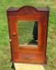 Antique Carved Wood Medicine Bathroom Wall Cabinet Mirror Apothecary Hobnails 1800-1899 photo 2