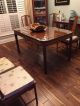 Chineese Solid Rosewood Table Natural Light Cherry - Shape W Glass Top Post-1950 photo 1