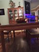Chineese Solid Rosewood Table Natural Light Cherry - Shape W Glass Top Post-1950 photo 5