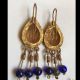 Ancient Antique Roman Earring Engraved Roman Gold Plated Bronze Rare Metalware photo 1