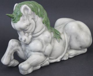 Vtg Hollywood Regency Mid Century Italian Pottery Unicorn Horse Statue Kitsch photo