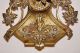 Art Nouveau Cast Brass Embossed Chestnut Leaf & Husk Inkwell Glass Liner 1890s Art Nouveau photo 2