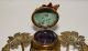 Art Nouveau Cast Brass Embossed Chestnut Leaf & Husk Inkwell Glass Liner 1890s Art Nouveau photo 4