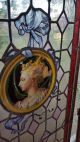 Antique Leaded Painted Stained Glass Windows H83 