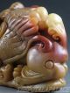 Big Old Chinese Shou Shan Soapstone Carved Statue Figure On Back Of A Dragon Other Antique Chinese Statues photo 6