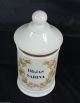 19th Century Apothecary Jar Hojas Sabina Paris White Porcelain French Bottles & Jars photo 3