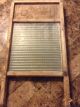 Antique Howard Woodenwarp Crown Glass & Wood Laundry Washboard.  Very Rare Primitives photo 2