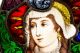 Dazzling Stained Glass Window Hanging Hand Painted Medieval Woman 1880 - 1920 1900-1940 photo 1