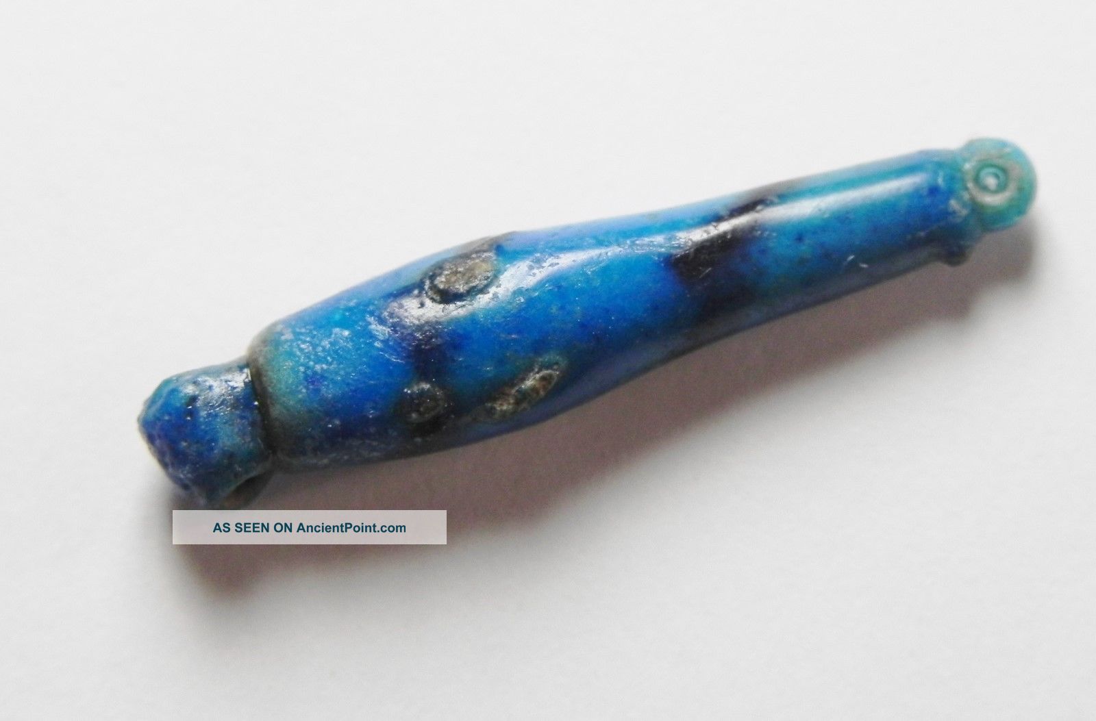 Zurqieh - Ancient Egypt,  Time Of Tutankhamun,  Tel Amarna Faience Bead,  1400 B.  C Egyptian photo