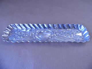 Gorgeous Victorian Sterling Silver Pen / Dressing Table Tray 1893 photo